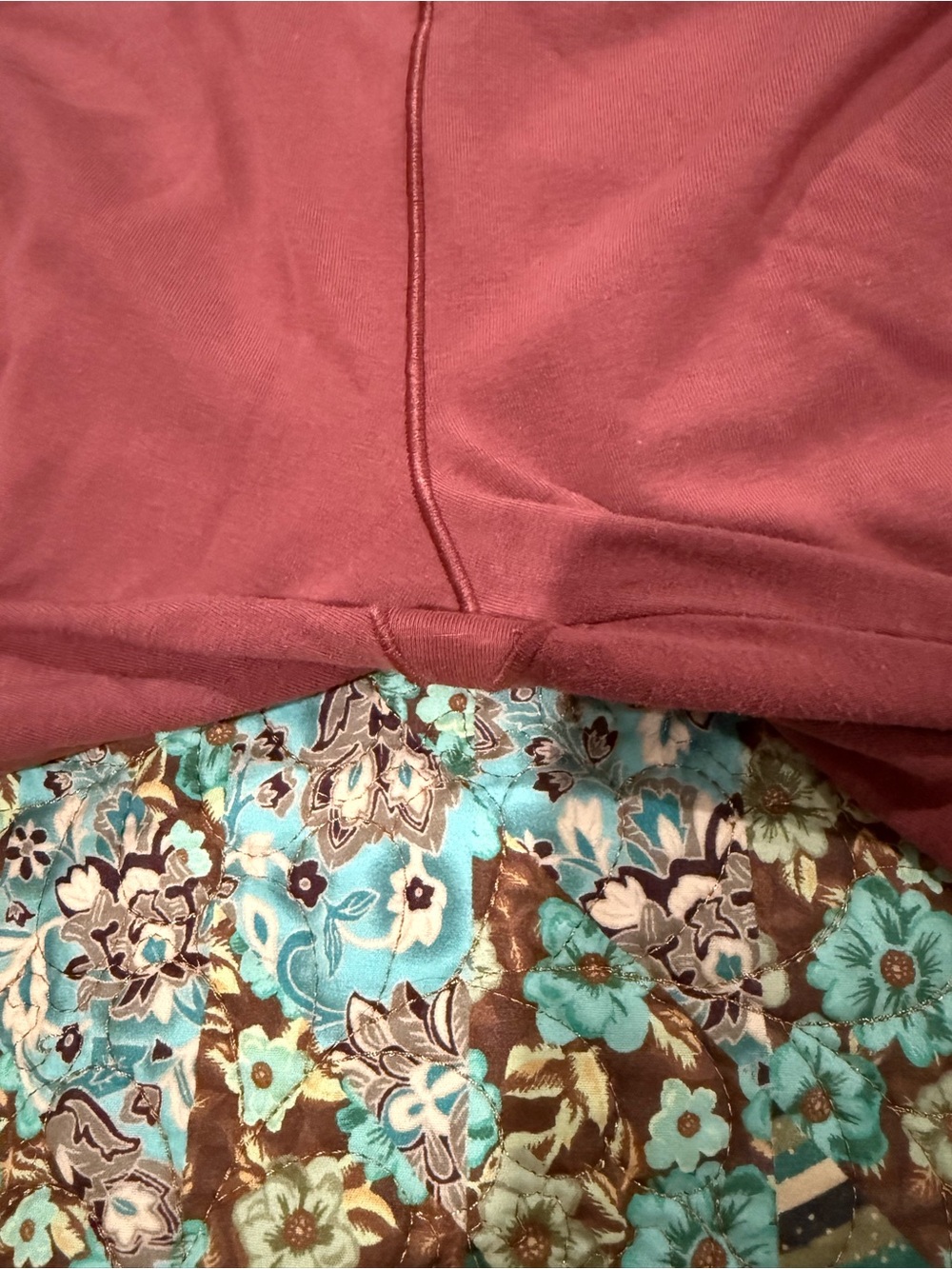 PINK Victoria's Secret Cotton Foldover Flare Leggings clay floral diamante L - Picture 5 of 10